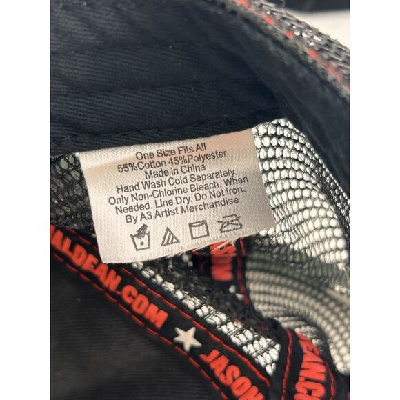 Jason Aldean Burn It Down Tour Hat Trucker Cap Black Red Snapback Concert Merch - Picture 6 of 7